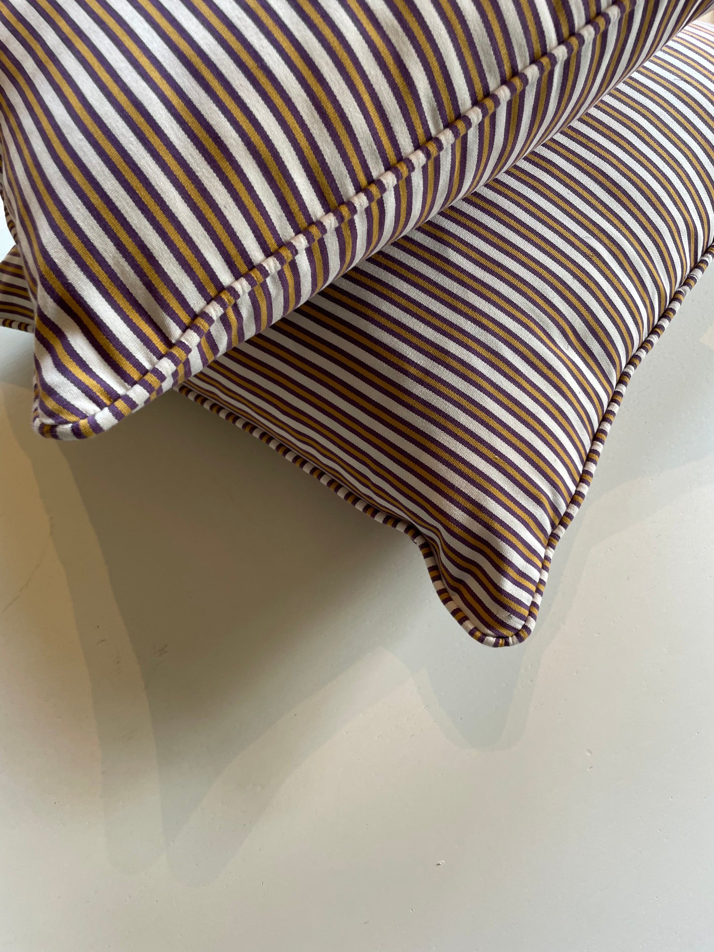 Striped cotton cushion