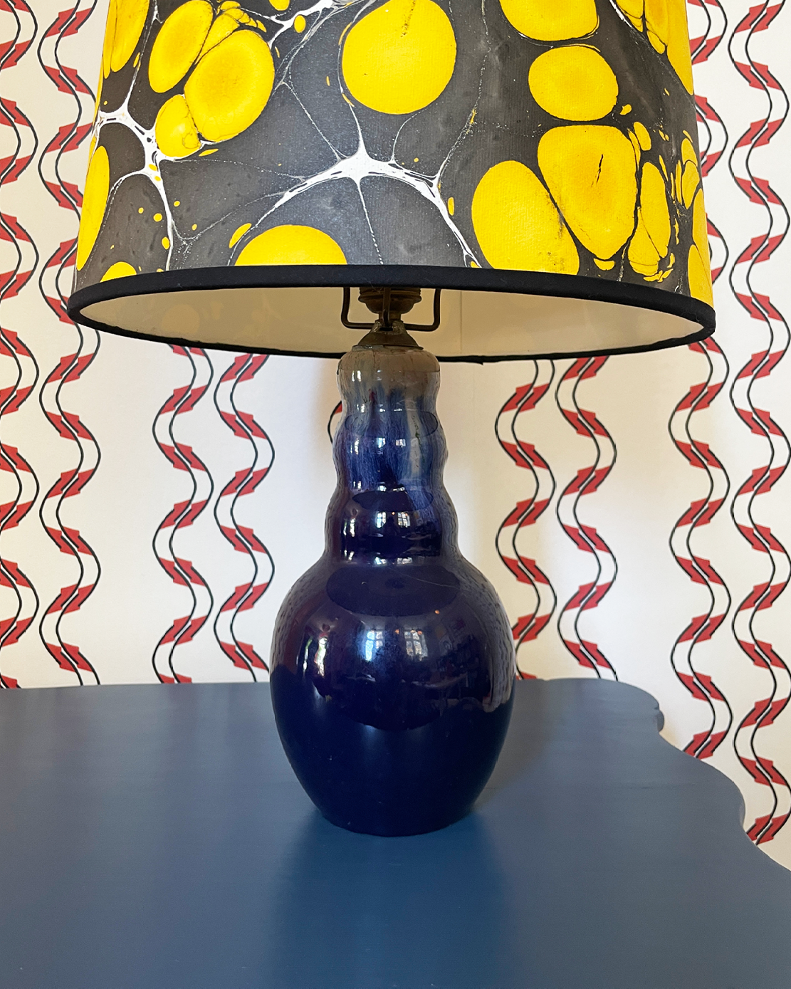 Vintage Glass Lamp Late 1960s