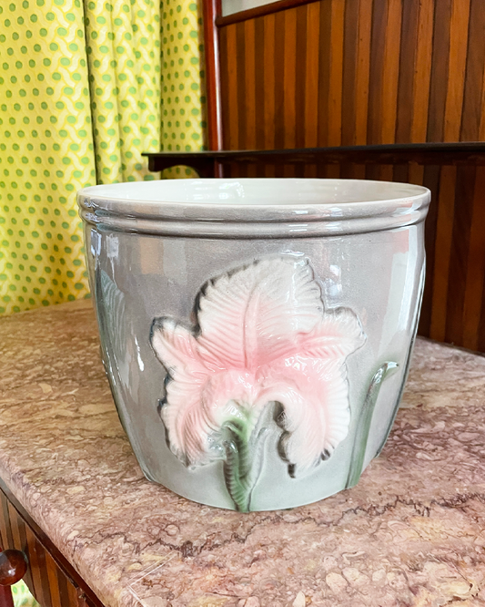 Antique Majolica Ceramic Pot 1910s