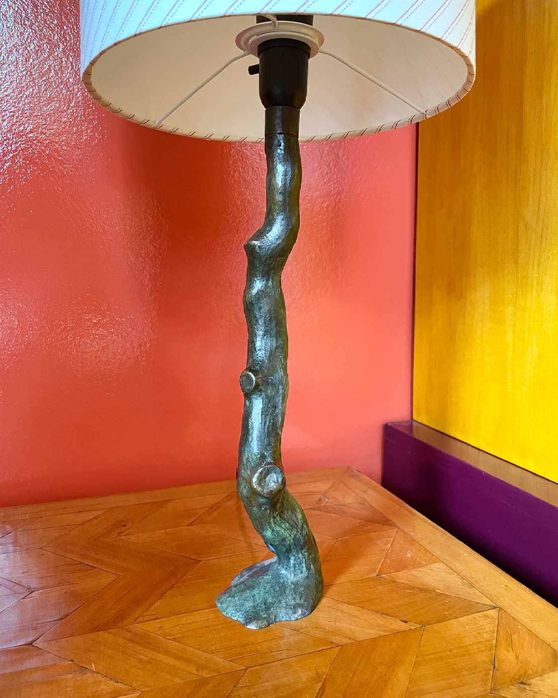 Sculptural Bronze Table Lamp