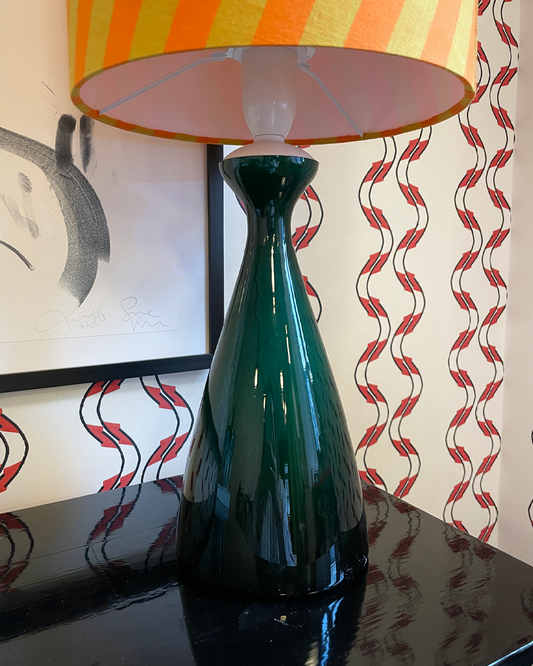 Green glassed table lamp